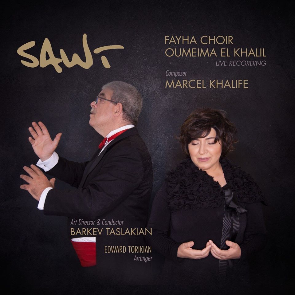 “Sawt” or “Voice,” the latest album released by Fayha in Jan. 2019, is a live recording of 11 songs where Arabic poetry, the beauty of the human voice, and exquisite musical composition come together to create a timeless piece of art. “The album is historical, in that it is the first a capella rendition of purely Arabic songs by renowned Arab poets and an Old Testament piece composed by Marcel Khalife, an icon for Arabic music who composes for his own concerts only. Oumeima El-Khalil, who is famous as the most celebrated soloist of classical Arabic music, brings a rare elegance to this highly valuable series of songs arranged by Edward Torikian for polyphonic singing,” explains Maestro Barkev Taslakian. (Photo: fayhachoir.org )