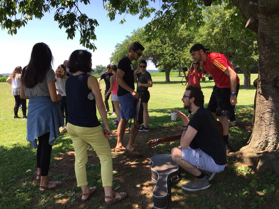 Outdoor ruminations before dancing