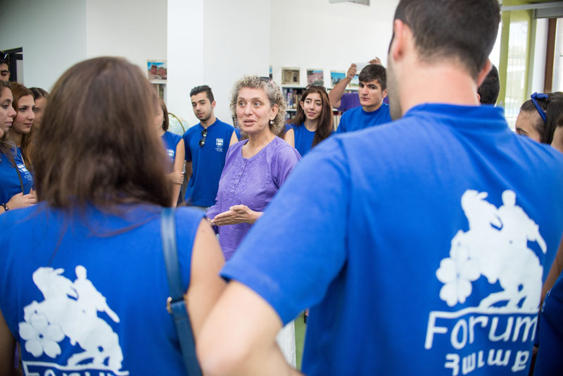 Hamazkayin Forum 2015 participants explore the American University of Armenia in Yerevan (Photo: AUA Newsroom)