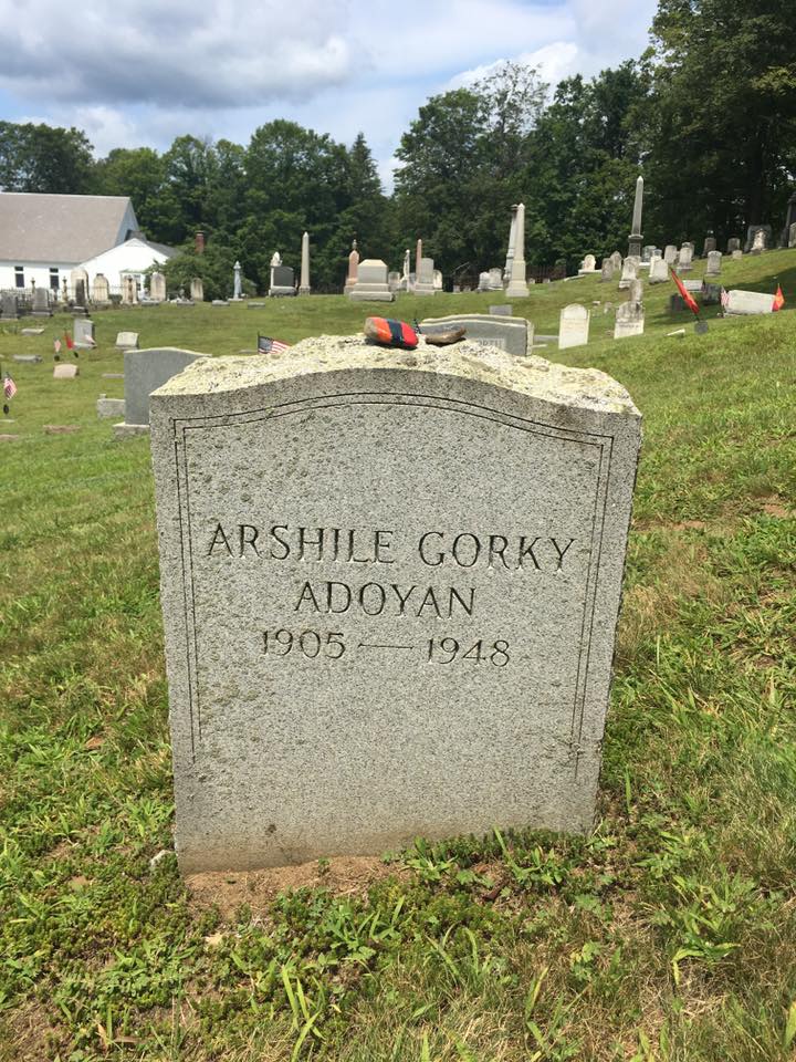 My father’s friend came to pay his respects last summer and placed a stone with a painted Armenian tricolor on his tombstone. It was still there, along with another stone with the Forget-Me-Not emblem of the Genocide Centennial. It goes without saying that very few visit Gorky here. (Photo: Lilly Torosyan)