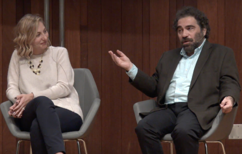 UCLA professors of Armenian language and literature, Shushan Karapetian (left) and Hagop Gulludjian (right), present their findings and expertise on teaching and revitalizing Western Armenian in the diaspora. 