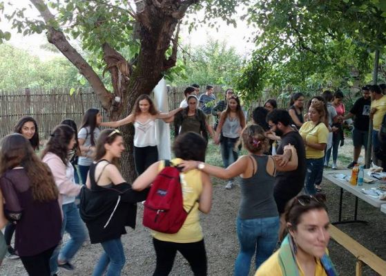 A Sasuntzi dance session in a California forest